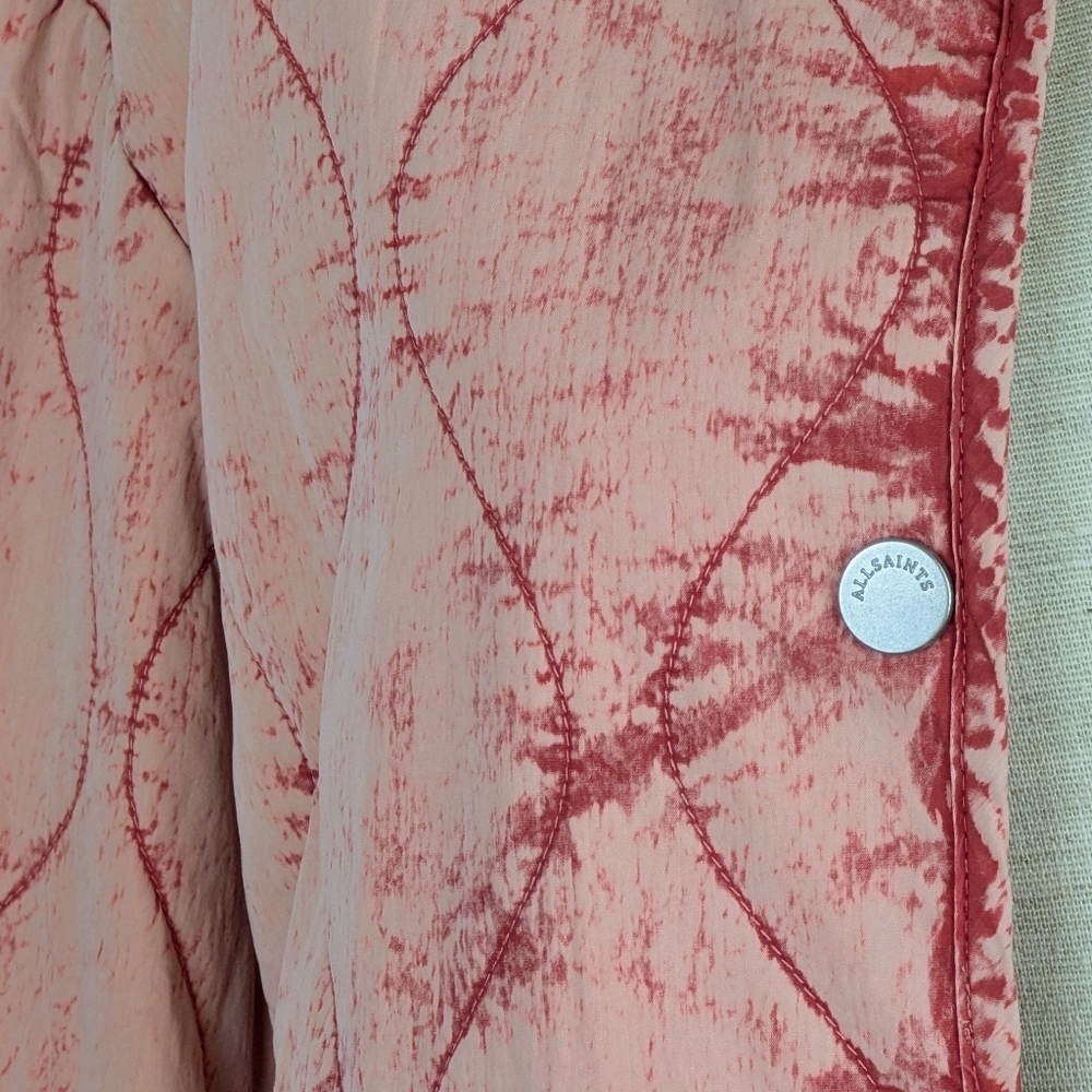 ALLSAINTS Reign Overdyed Onion Quilted Jacket Lightweight Faded Pink Wash 4 NWT - Picture 14 of 16